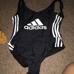 Adidas black one piece swim suit